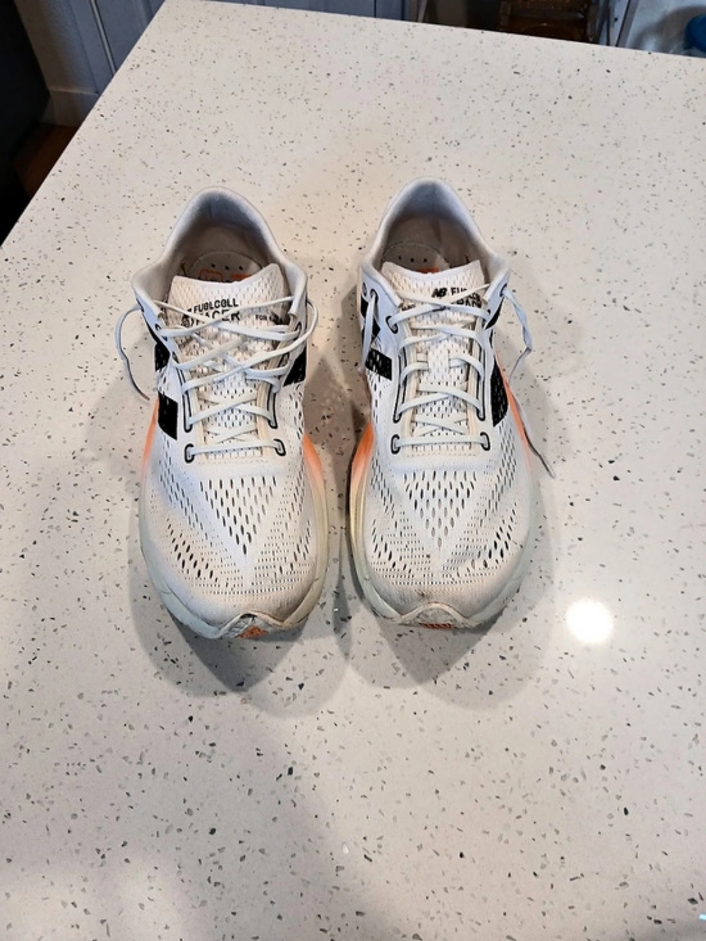 New Balance FuelCell SuperComp Pacer Running Shoes White & Orange US 13